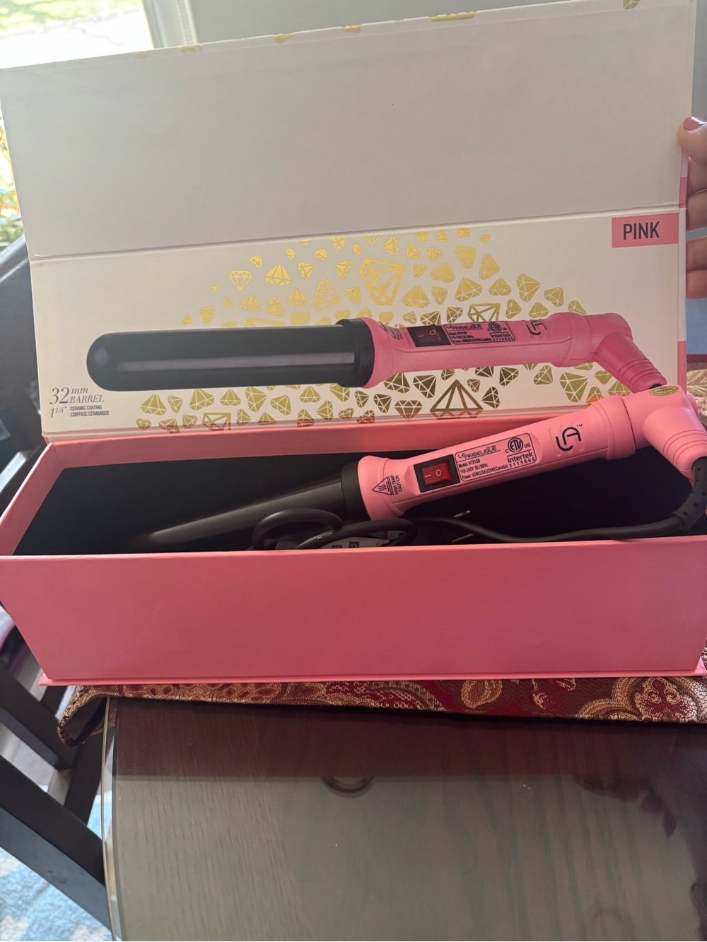 Pink 1.25" Styling Wand - Pink Barrel Curling Iron